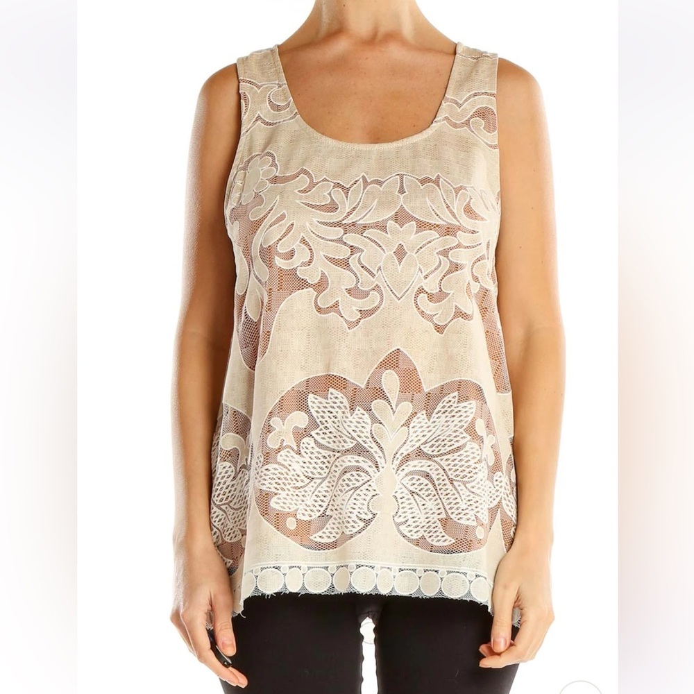 bishop + Young small beige mesh tank top.